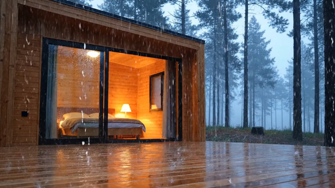 10 Hours of Heavy Rain on Cozy Cabin Window 🌧️ Deep Sleep & Insomnia Relief | Forest Rain Sounds