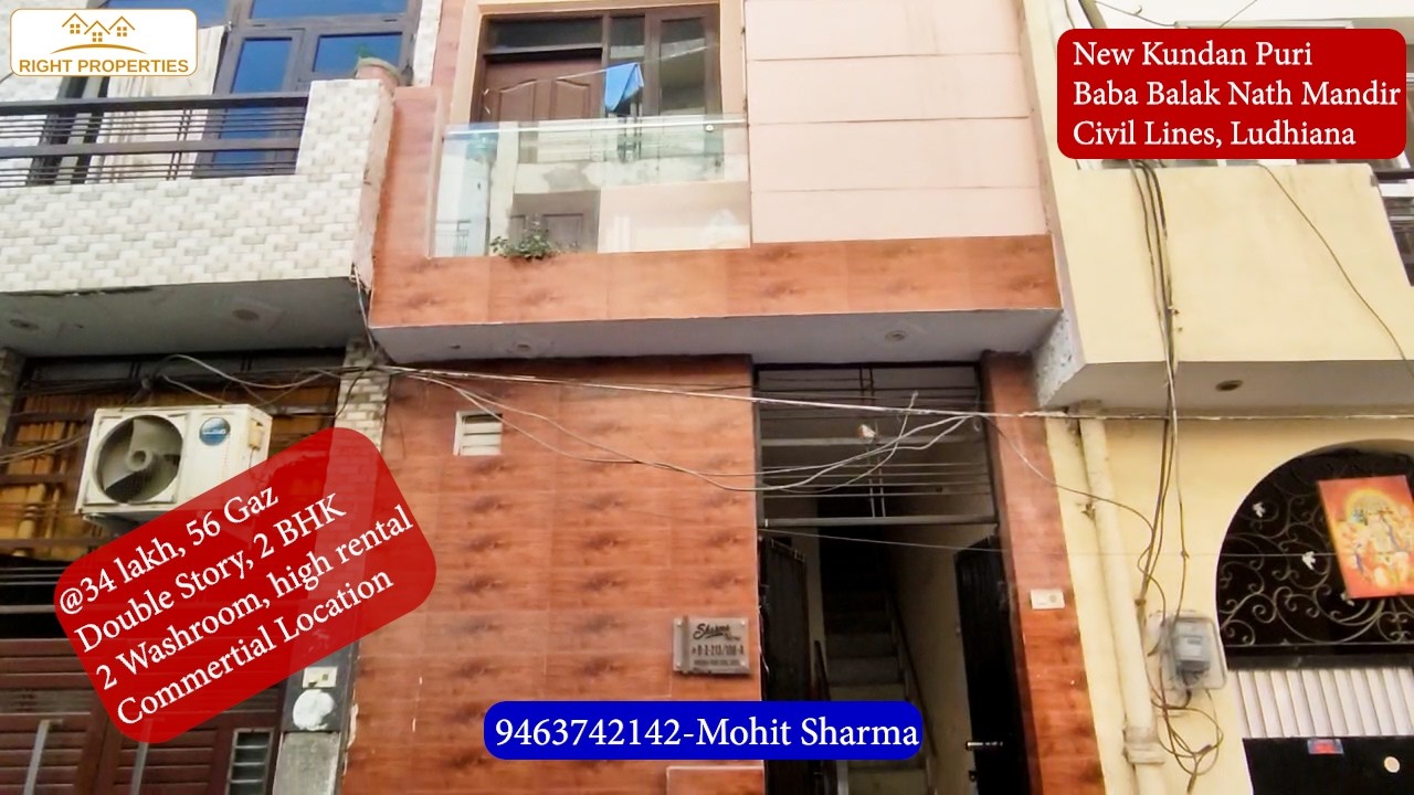 56 Gaz House for Sale (34lakh) in New Kundan Puri, Near Baba Balak Nath Mandir, Civil Lines Ludhiana