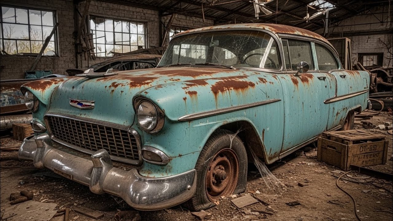 Restoring a 1955 Chevrolet Bel Air Turquoise Blue — Full Cinematic ASMR Restoration Journey