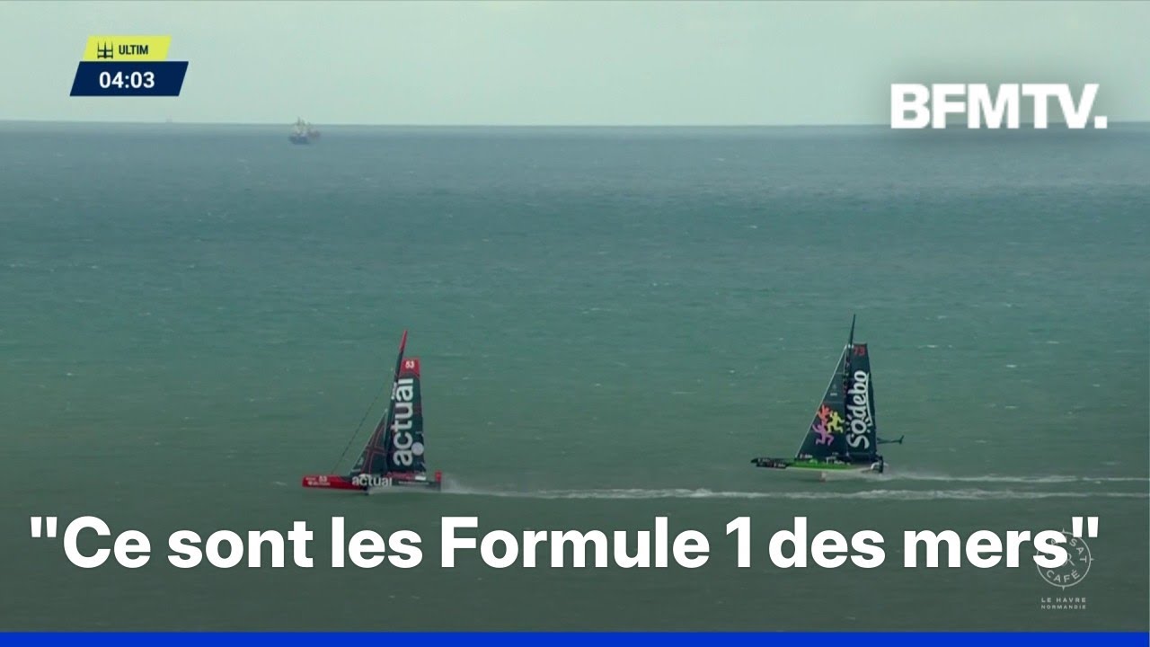 Transat Caf&eacute; L'Or: le d&eacute;part des Ultim au large du Havre en int&eacute;gralit&eacute;