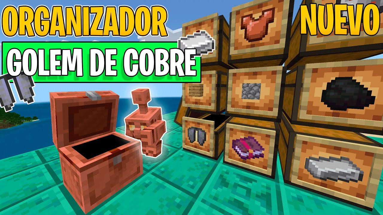 ¡Item Sorter con Copper Golems en Minecraft Bedrock 1.21!