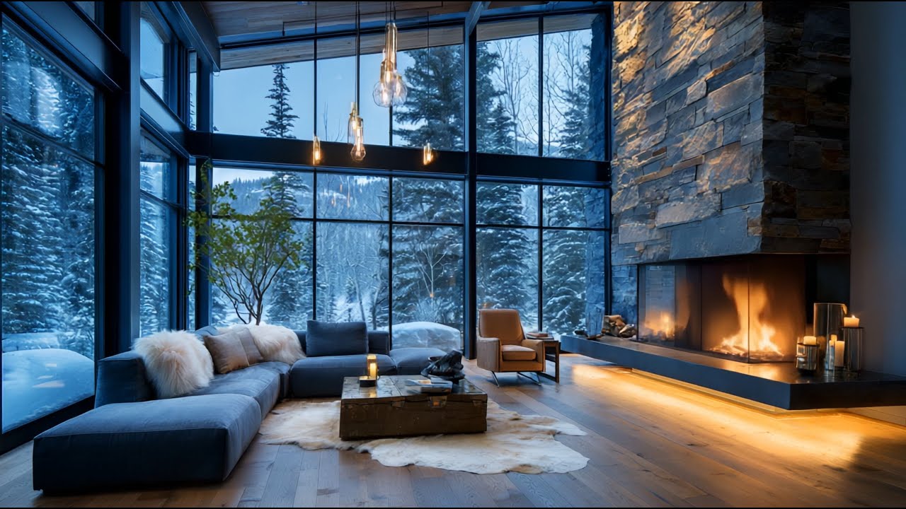 🔥❄️Cozy Winter Room with Fireplace ❄️ 3 Hours of Warm Ambience for Sleep & Relaxation