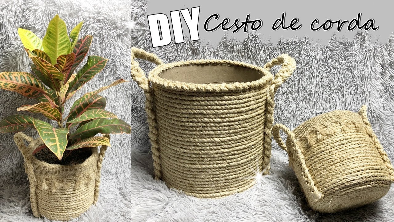 FAÇA VOCÊ MESMO | CESTO USANDO CORDA DE SISAL E BARRICA! #dolixoaoluxo