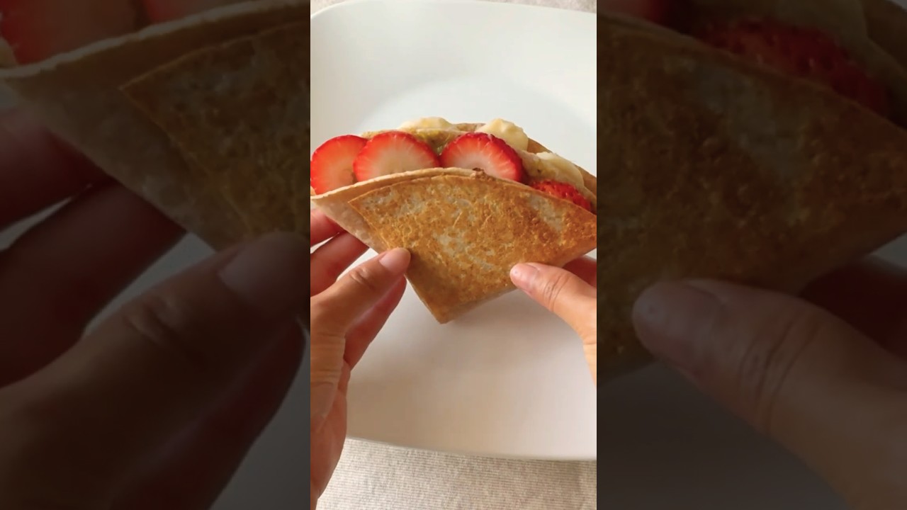 Quick 5-Ingredient Fruit Tortilla Wrap for Dessert ✨🍓🍌#easyrecipe #healthydessert