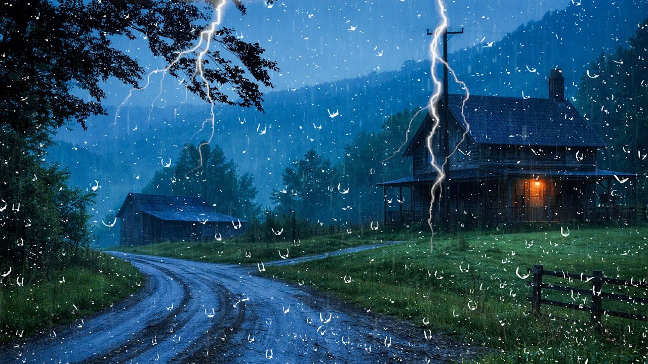 Duerme en Minutos con Lluvia Fuerte – Truenos Profundos contra el Insomnio