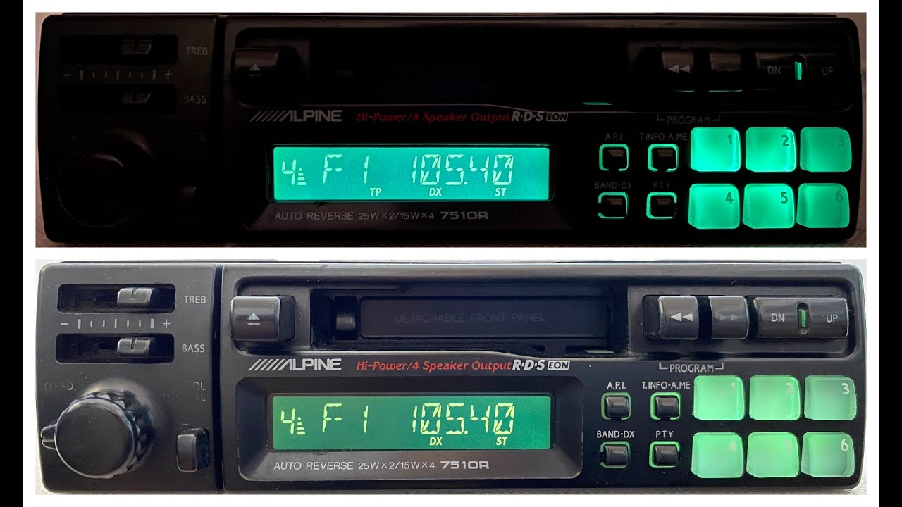 1990s Alpine 7510R Car Cassette RDS Radio Player / Testing - For Sale