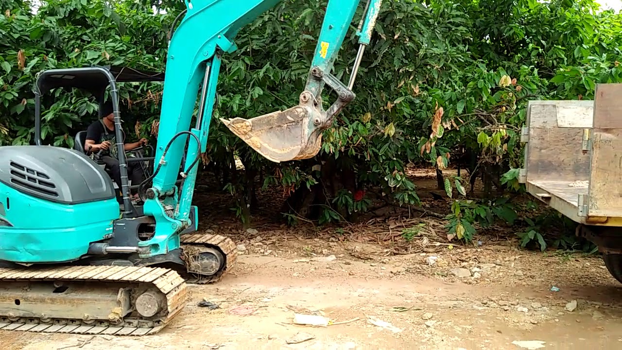 Cara mudah menaikan excavator mini ( ps-50 )  ke atas truck