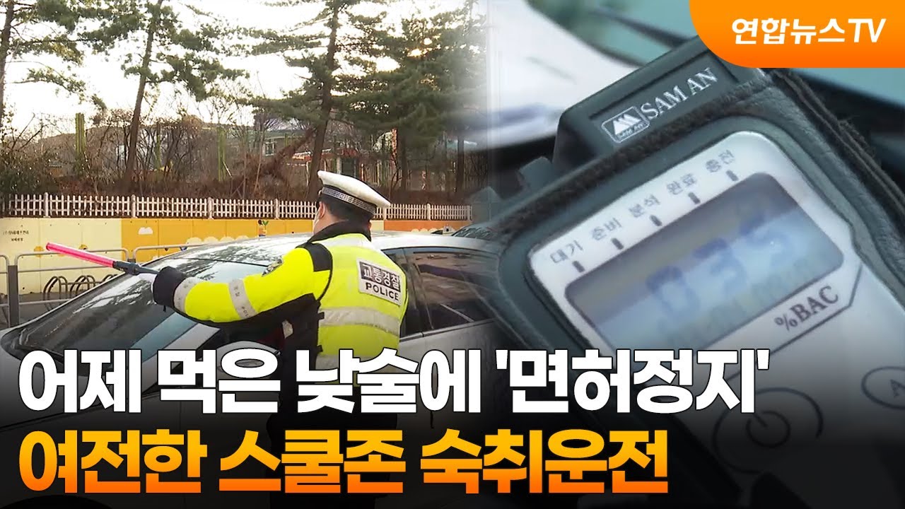 어제 먹은 낮술에 '면허정지'…여전한 스쿨존 숙취운전 / 연합뉴스TV (YonhapnewsTV)