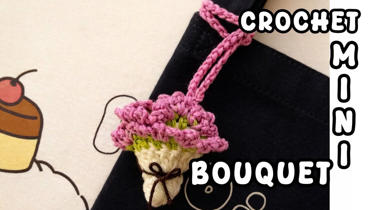 HOW TO CROCHET FOR BEGINNERS.FLOWER BOUQUET KEYCHAIN💐NO SEW,NO MAGIC RING.EASY STEP BY STEP.