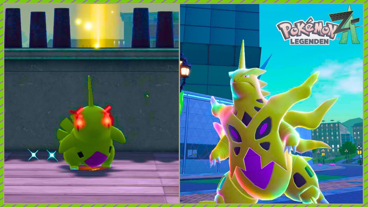 Живой Шайни Альфа Ларвитар + Шайни Альфа Мега Тиранитар в Pokemon Legends Z A