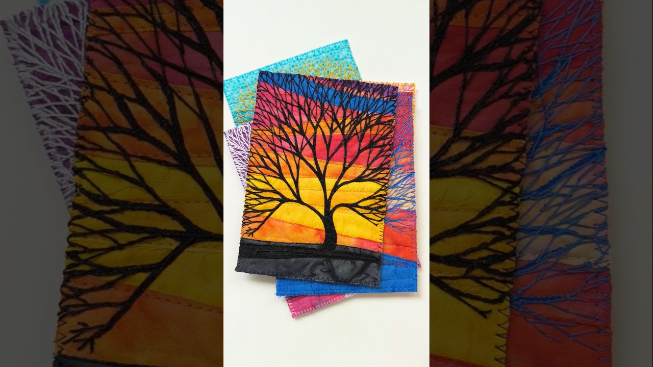 Evolution of the tree #art #fabricart #textileart #embroidery #handembroidery #tree #treeart