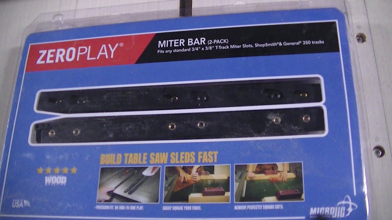 ZEROPLAY Miter Bar Review for table saw sleds