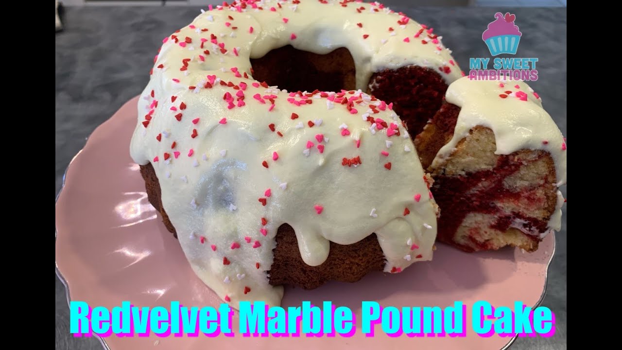 The Best Red Velvet Marble Pound Cake - mysweetambitions