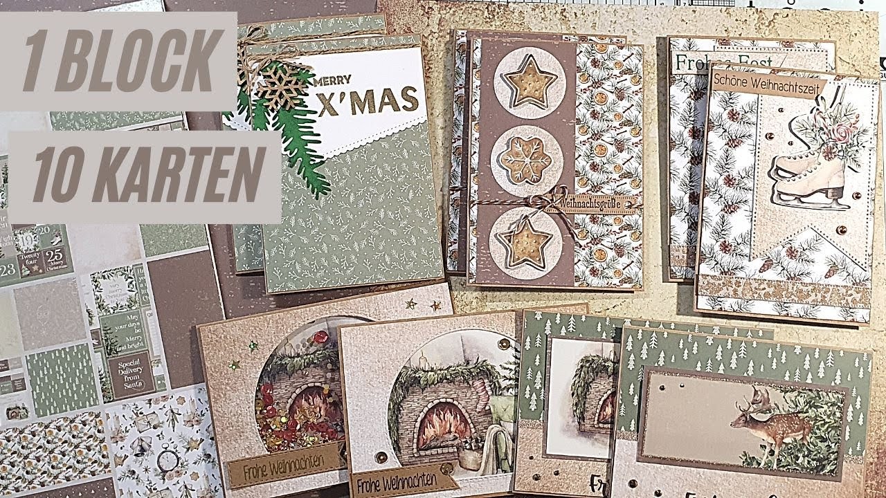 10 Karten aus 1 Block von Action | Weihnachtsblock 2021 | Basteln mit Action