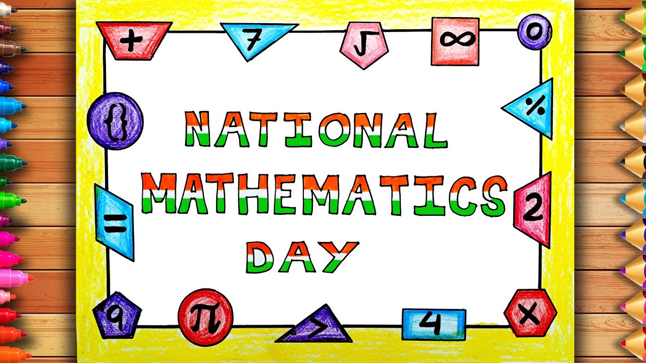 National Mathematics Day Drawing Easy | Front Page Design of Maths |  Mathematics Day Easy Poster