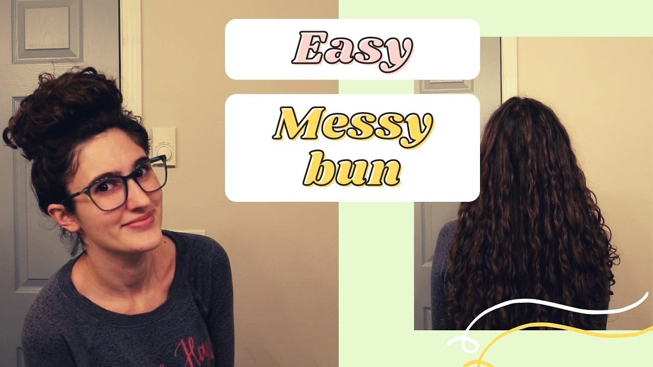 curly hair messy bun | puffcuff tutorial