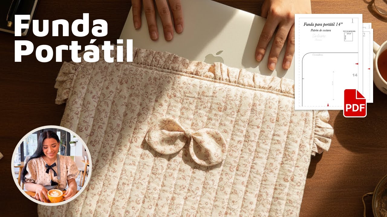 Tutorial de costura: bonita funda para tu portátil y cargador! [Patrón en descripción]
