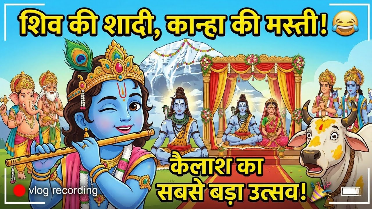 शिव विवाह की सगाई और शादी | कृष्ण के संग महाशिवरात्रि विशेष Animated Story