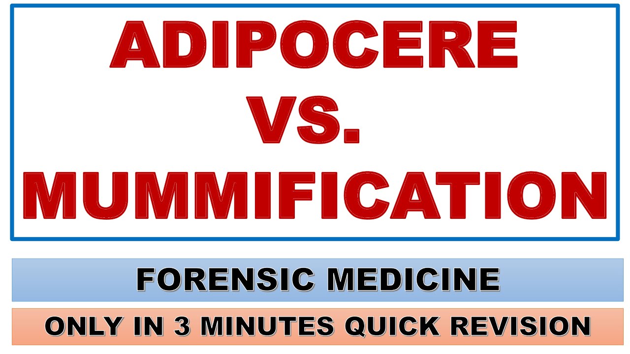 Adipocere and mummification difference || Forensic medicine || Dr Krup Vasavda