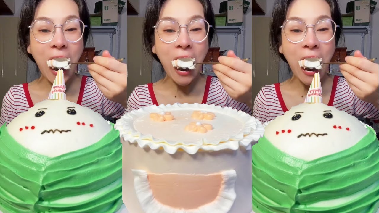 Asmr🍰Eating Rose Cream cake🍰 (Soft And Waxy Sound) 크림丨먹방丨Mukbang丨Satisfying丨Eatingsh