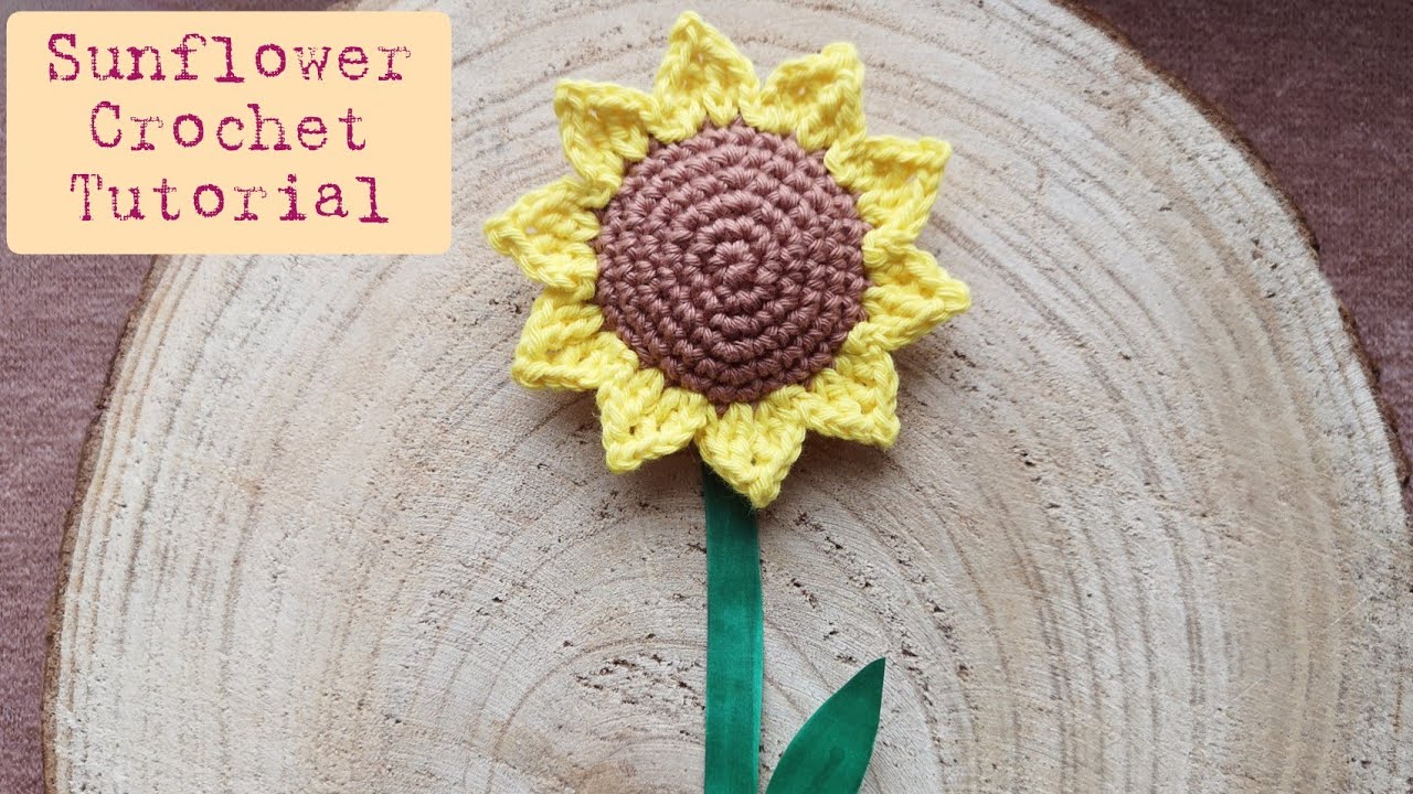 How To Crochet A Sunflower Tutorial, Sonnenblume Häkeln Anleitung