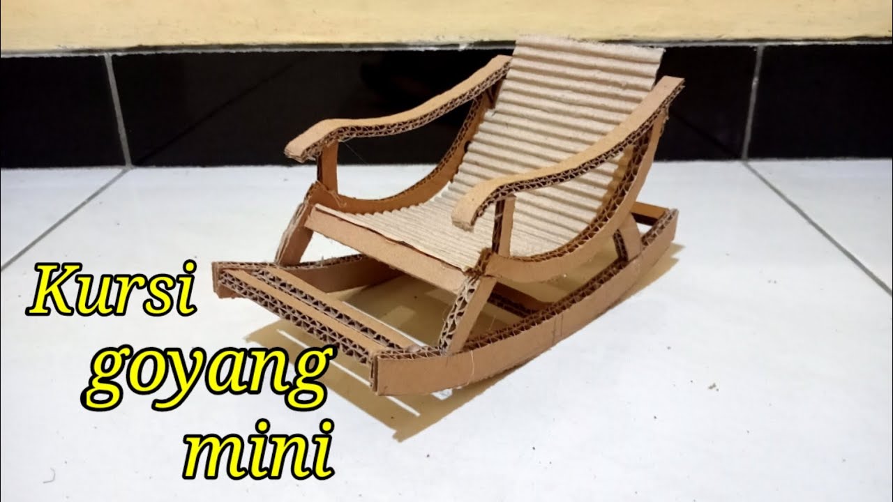 CARA MEMBUAT KURSI GOYANG MINI DARI KARDUS #kreatif #kardusbekas #diy
