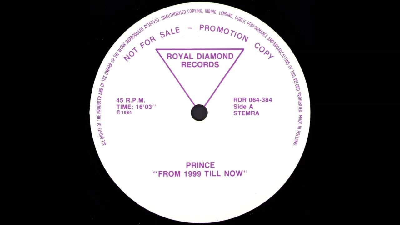 PRINCE FROM 1999 TILL NOW Peter Slaghuis Royal Diamond Records RDR064384 1984