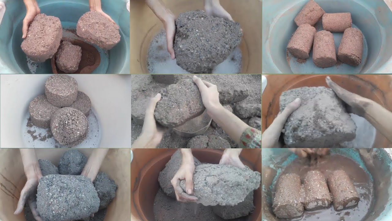 ASMR Edits Random clips of Stoney Texture Crumbling Compilation 🥰||Dry+floor+Tub+Water Crumbling✨💥