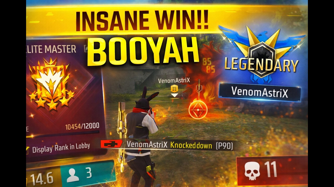 Clean BR Match 💥 11 Kills BOOYAH | Free Fire