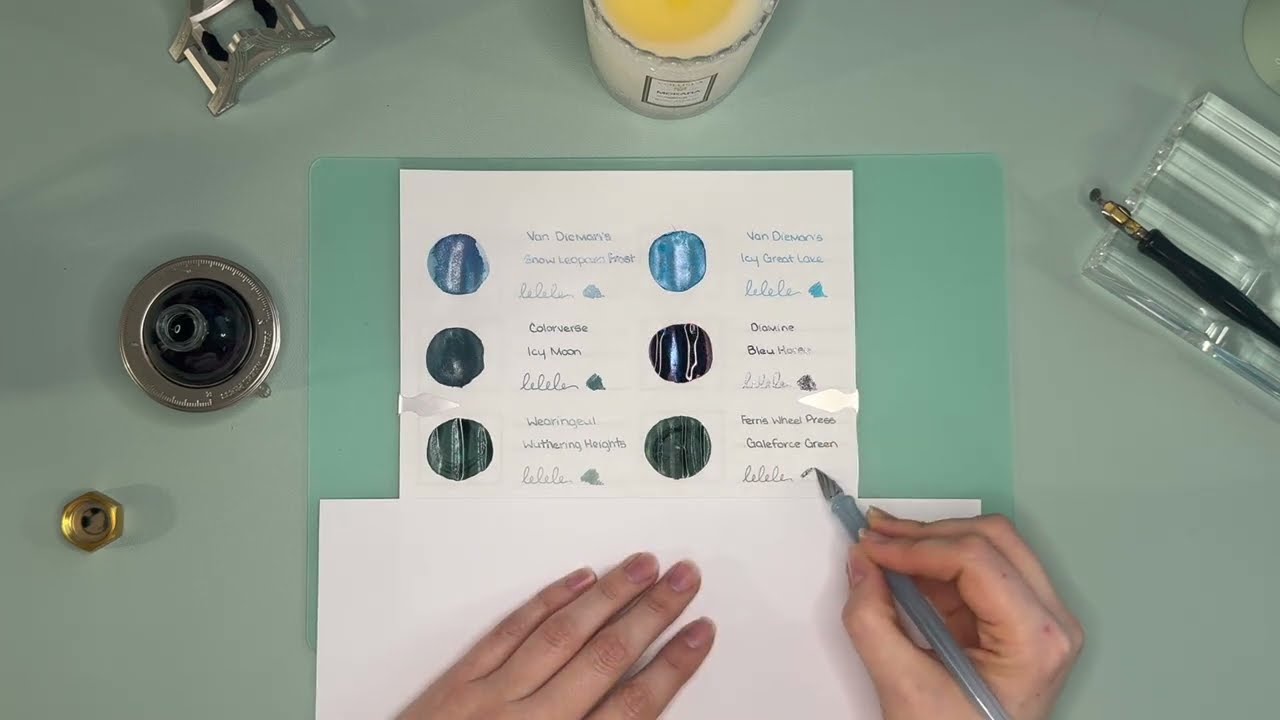 Swatch with me! ❄️ January '26 Fountain Pen Ink Palette ❄️
