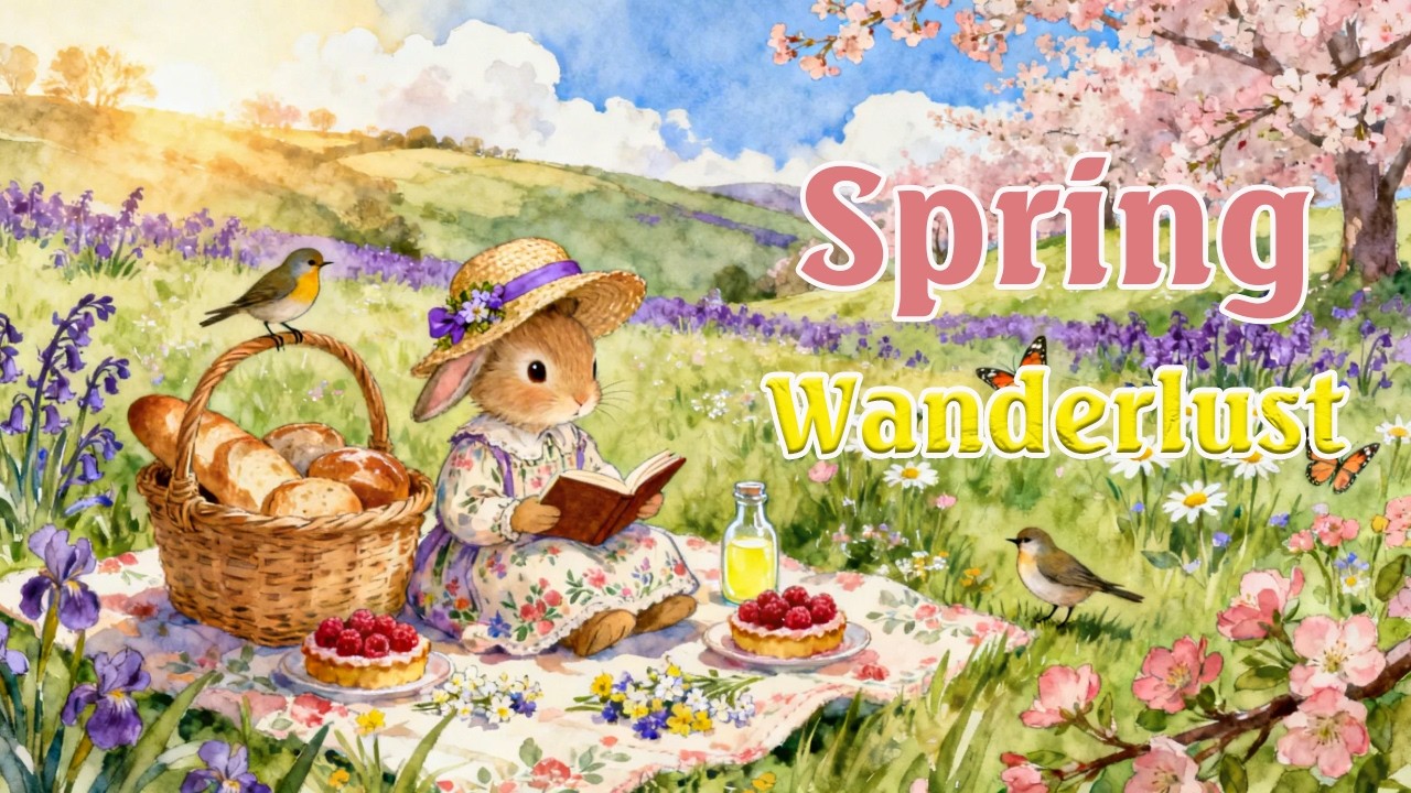 A Gentle Spring Picnic 🐰🌷  Cozy Storybook Music in a Flower Meadow