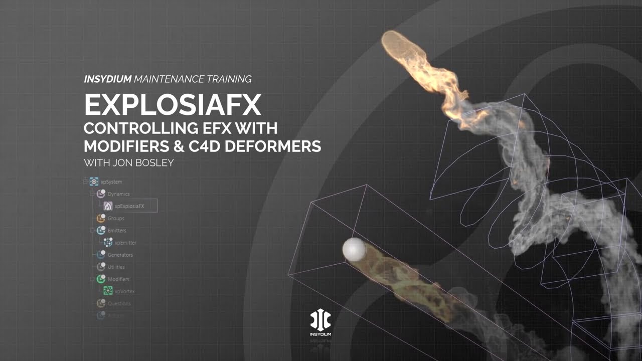 MNT Training - Dynamics - ExplosiaFX - The Basics - Controlling EFX with xpModifers & C4D Deformers