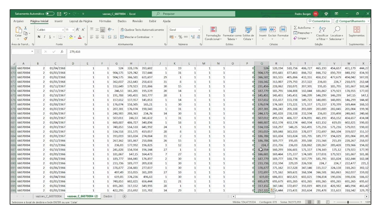 ELABORAÇÃO DA CURVA DE PERMANÊNCIA NO EXCEL
