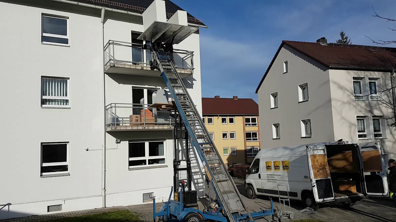 Stadt Hof Büroumzug in der Blücherstr. mit Möbellift