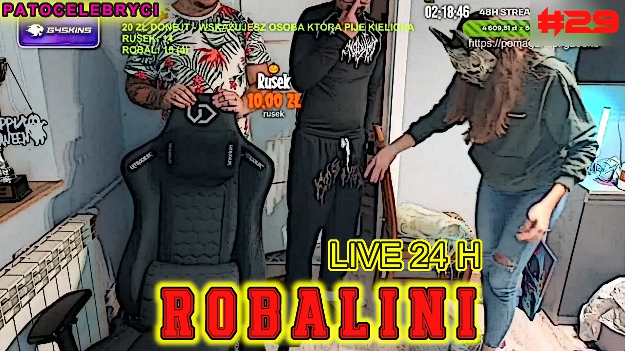 Robalini Live z [24H Stream] | Marek69 zgonuje i go odłączyło do końca streama #29