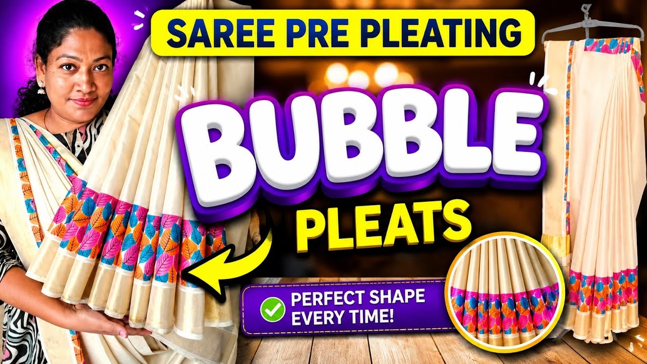 How to set fluffy pleats  l saree pre pleating & folding in tamil l fluffy pleating l tamil l hacks