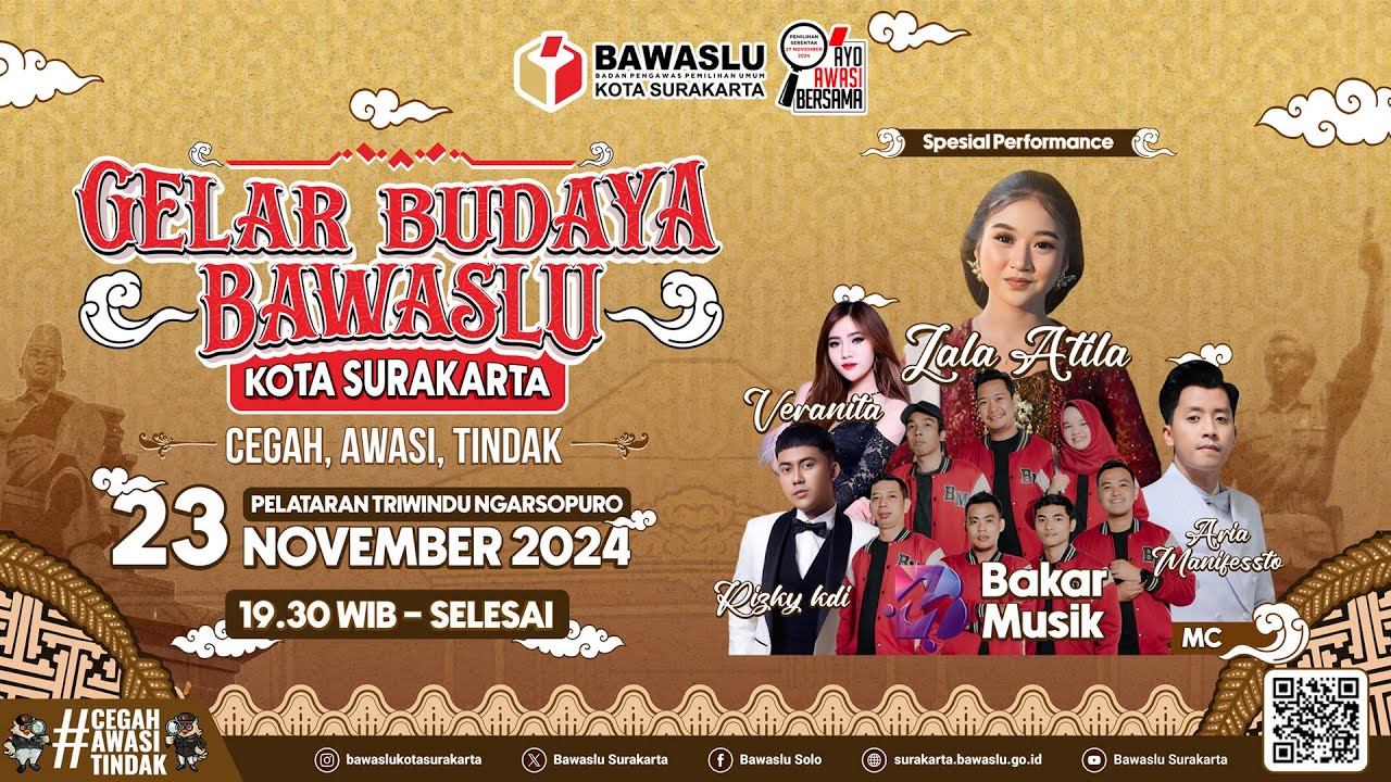 GELAR BUDAYA BAWASLU KOTA SURAKARTA: AWASI, CEGAH, TINDAK !!