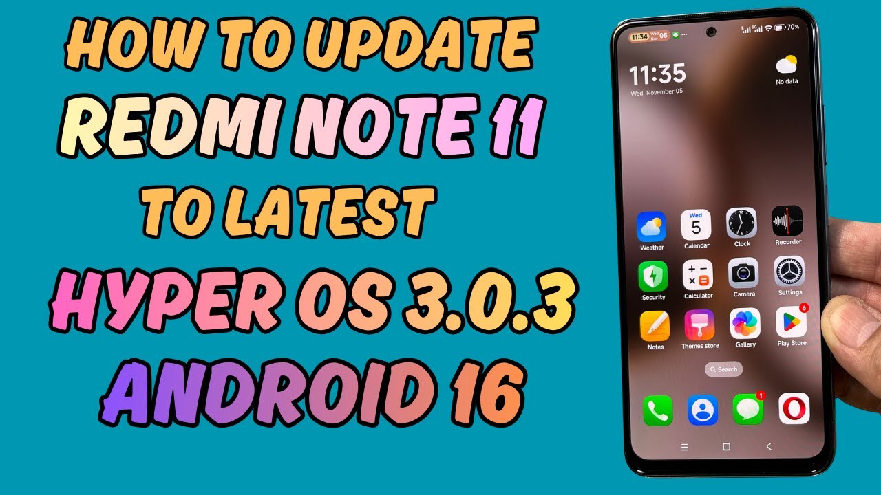Install New HyperOS 3.0.3 Android 16 ON Redmi Note 11🥰 #latest #best #review