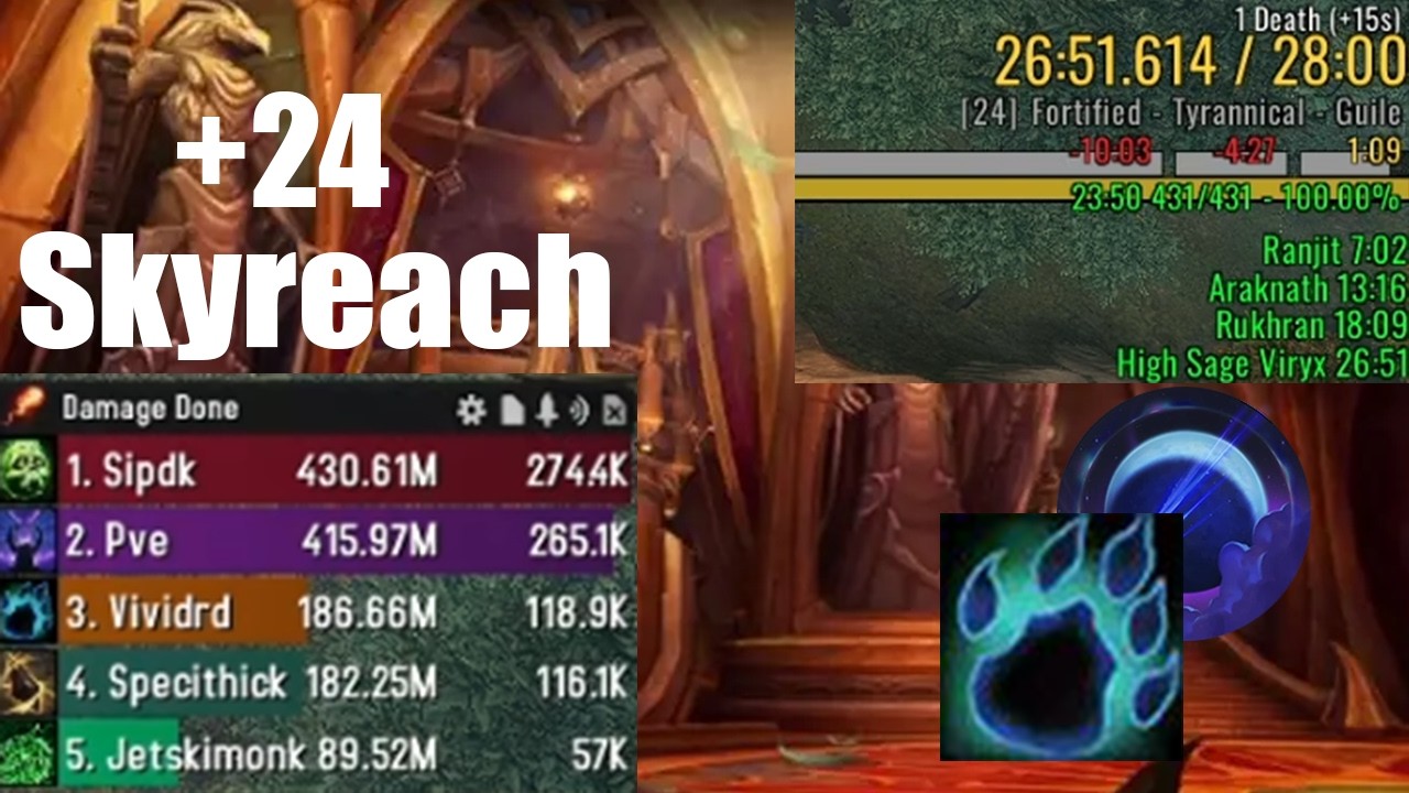 +24 Skyreach - Elune's Chosen Guardian Druid PoV