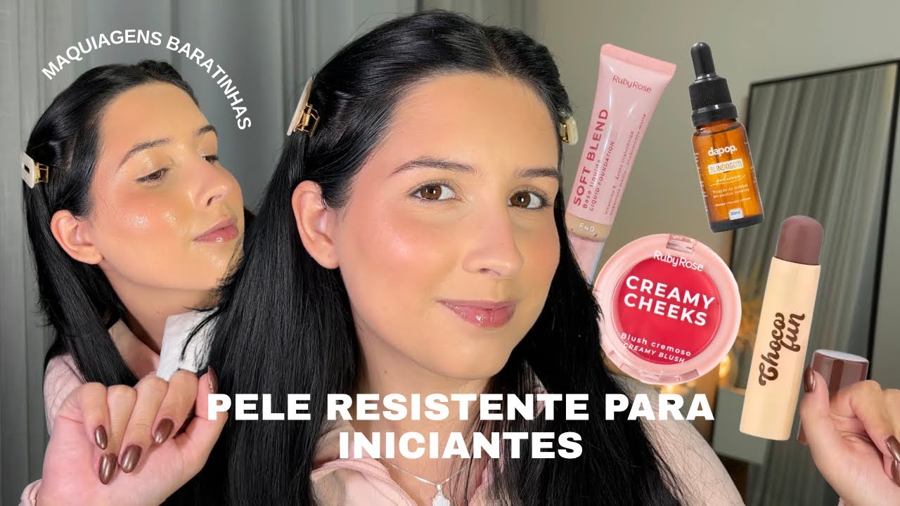 PELE RESISTENTE para iniciantes só com maquiagens baratinhas (tutorial completo)