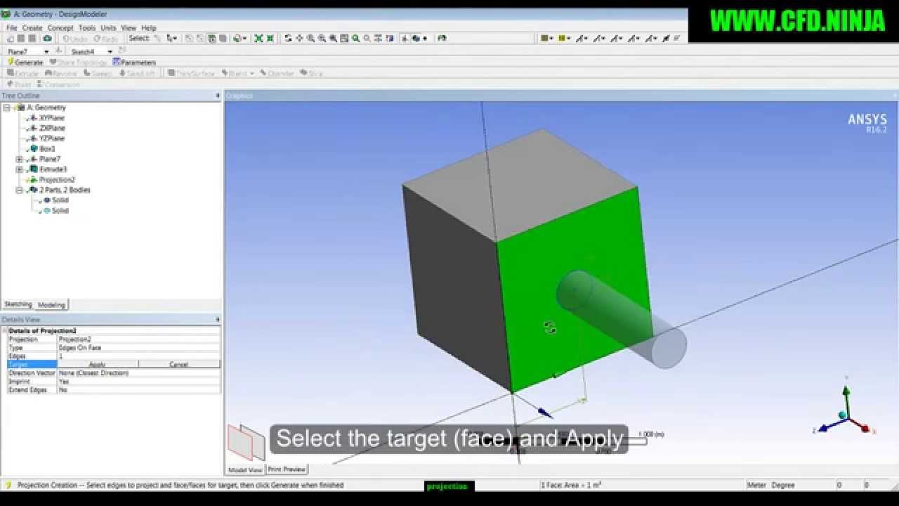 ✅ ANSYS DESIGN MODELER - Projection - Basic Tutorial 10