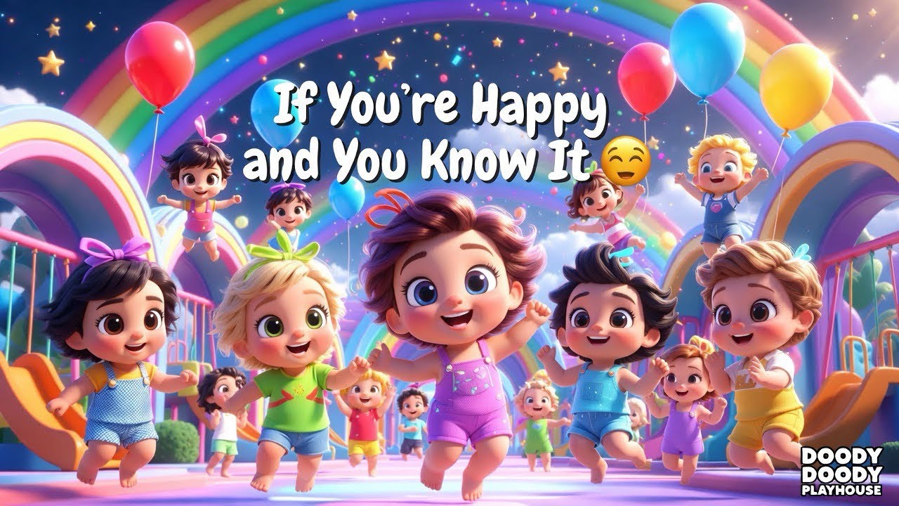 If You’re Happy and You Know It 🎶 | 3D Kids Song | @DoodyDoodyPlayhouse 