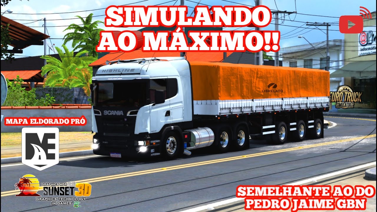 Euro Truck Simulator 2: Scania highline - mapa ELDORADO PRÓ - gráfico sunset  - Végas ETS2