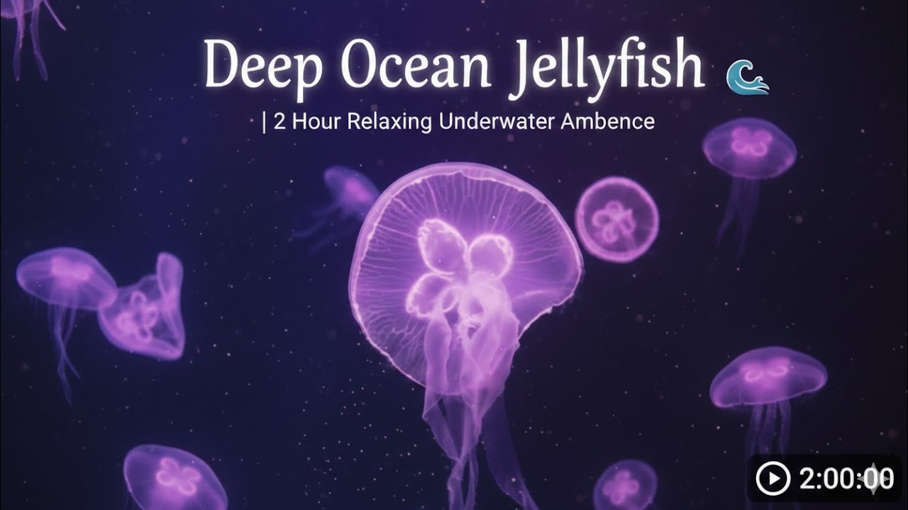 Deep Ocean Jellyfish 🌊 | 2 Hour Relaxing Underwater Ambience