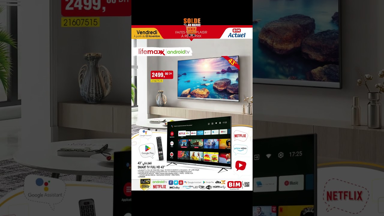 #Catalogue #Bim #Maroc Sp&eacute;cial Smart TV LIFEMAXX du vendredi 3 novembre 2023