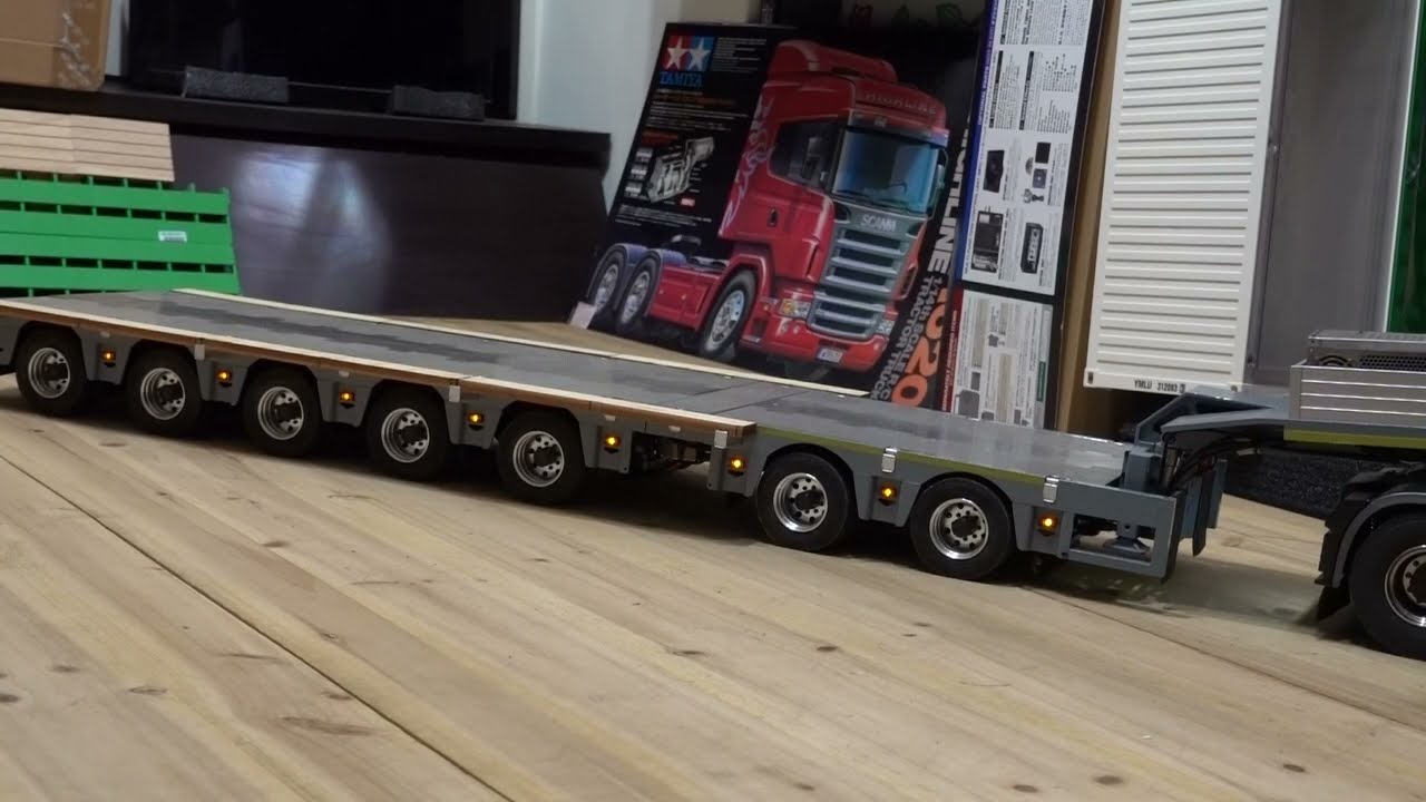 RC 2+5軸子車挑戰迴轉(油壓升降軸) 2+5 axle(Hydraulics)U-turn