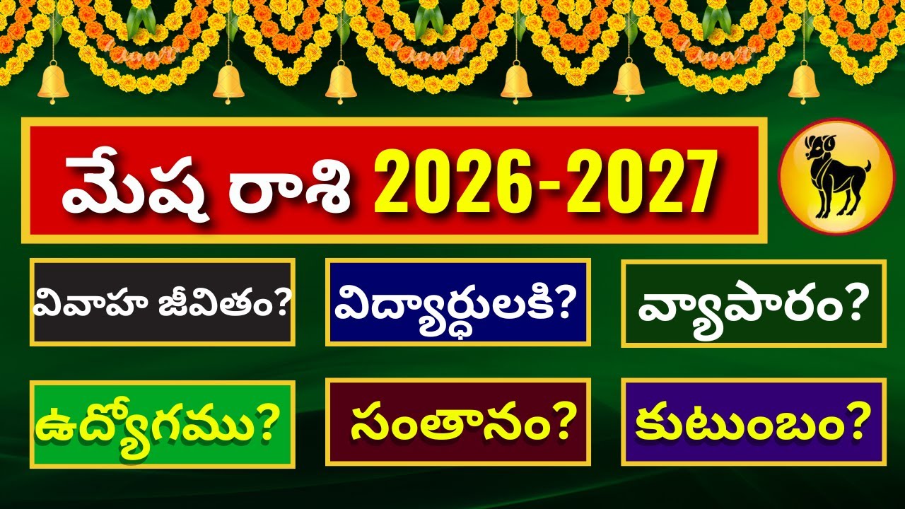 2026 Mesha rasi Phalalu in telugu| Mesha Rasi 2026 to 2027|Gurubrahma