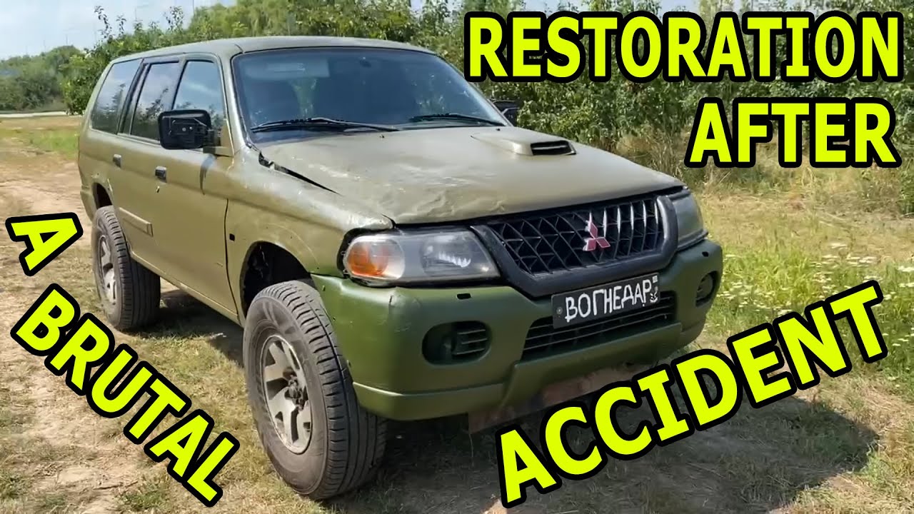 Mitsubishi Pajero Sport Restoration After Collision (in #bakhmut) #ЗСУ #Бахмут #military #suv