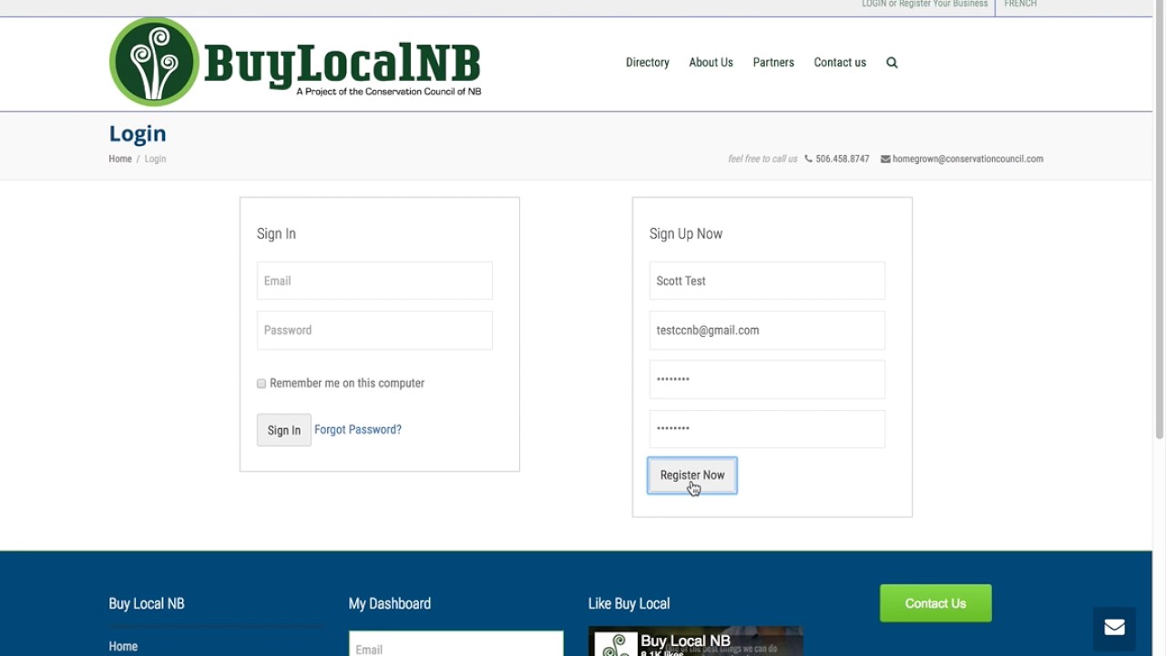 BuyLocal NB - Register An Account