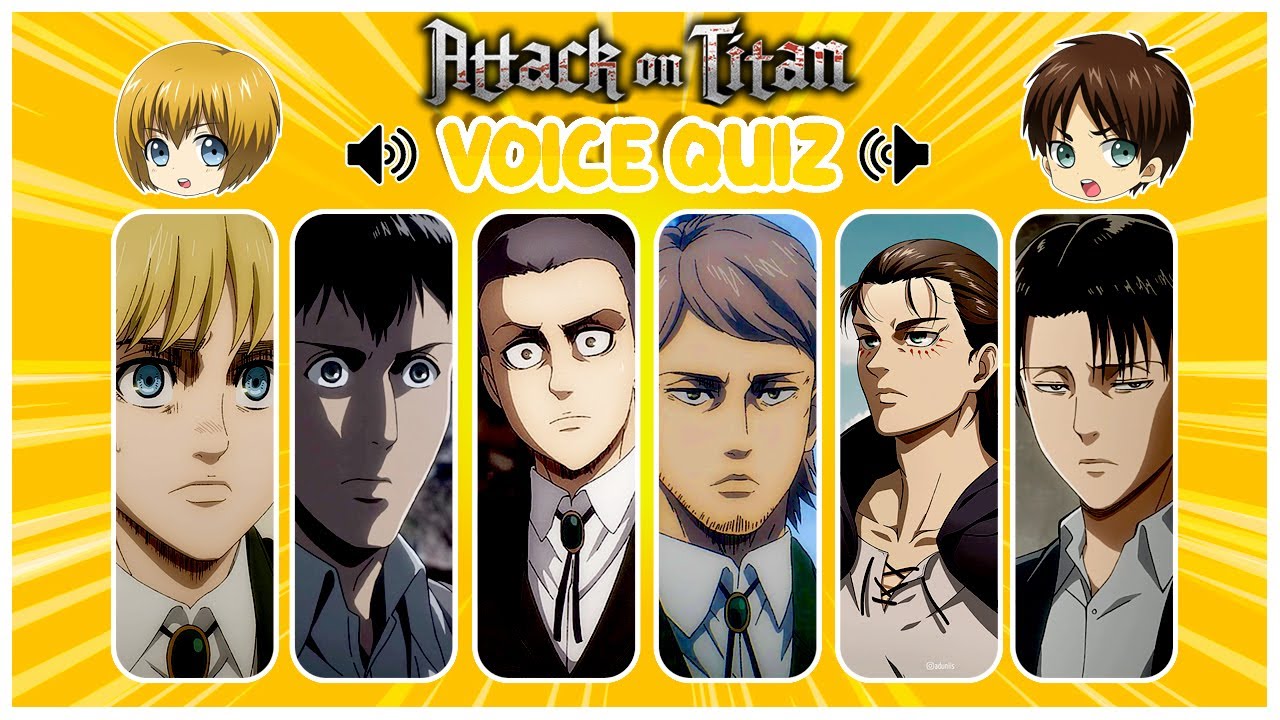 УГАДАЙТЕ ГОЛОСА ПЕРСОНАЖЕЙ КИМЕЦУ НО ЯИБА | Shingeki No Kyojin/ATTACK ON TITAN quiz